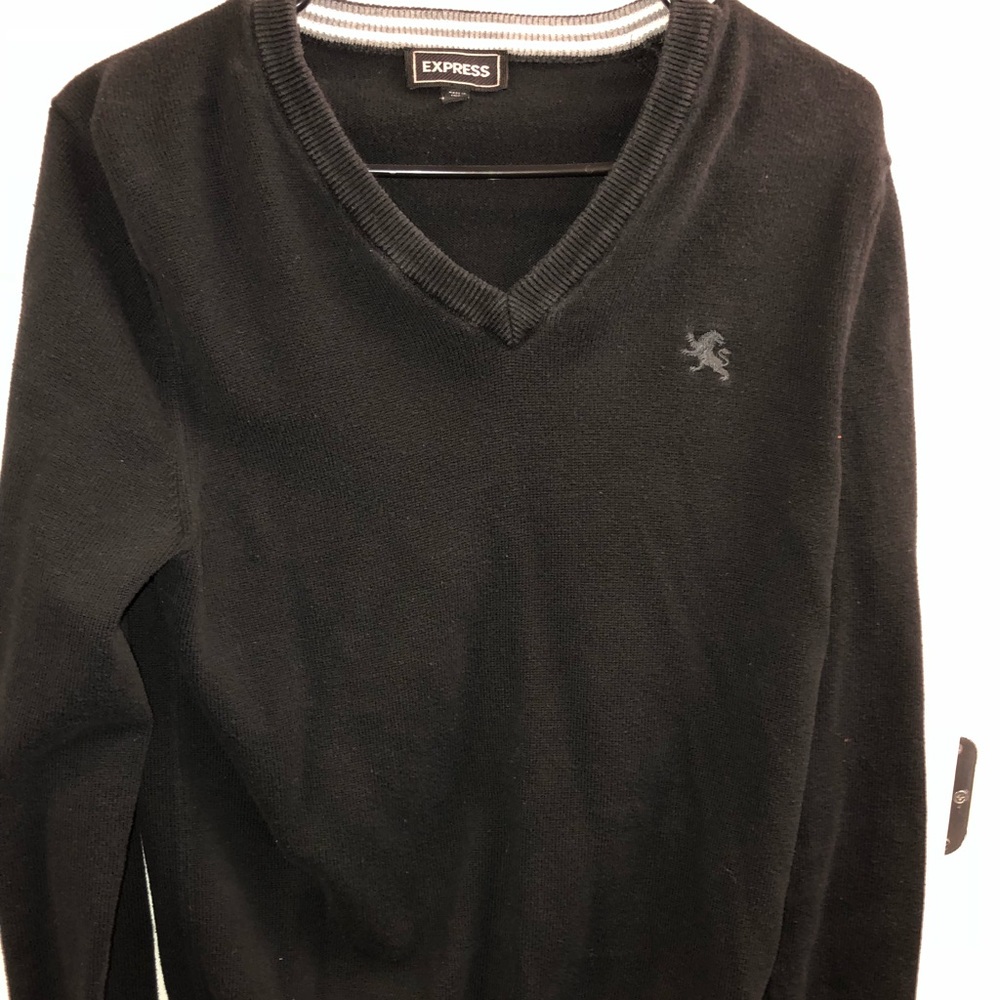 Black, Express V-Neck Sweater